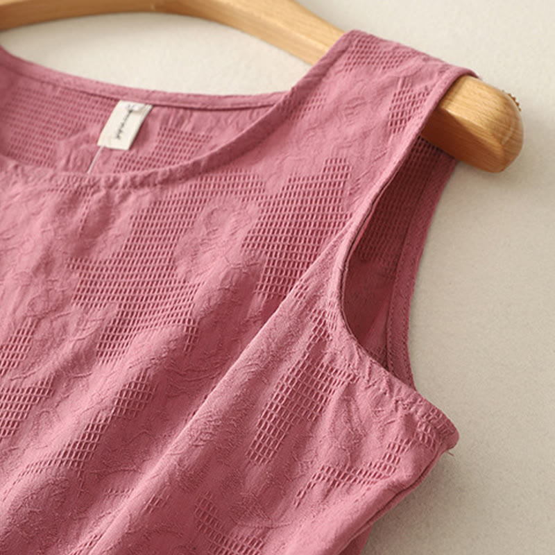 Chaleco de lino y algodón sin mangas para mujer, de color liso, con Buddha Stones , de verano - image 14