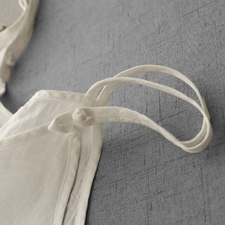 Chaleco de lino y algodón para mujer con diseño de correa ajustable y diseño de Buddha Stones de verano - image 10