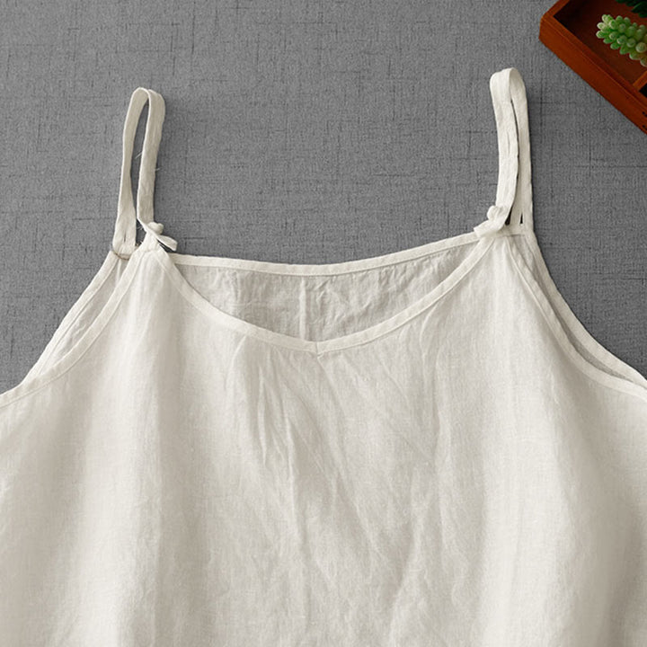 Chaleco de lino y algodón para mujer con diseño de correa ajustable y diseño de Buddha Stones de verano - image 8