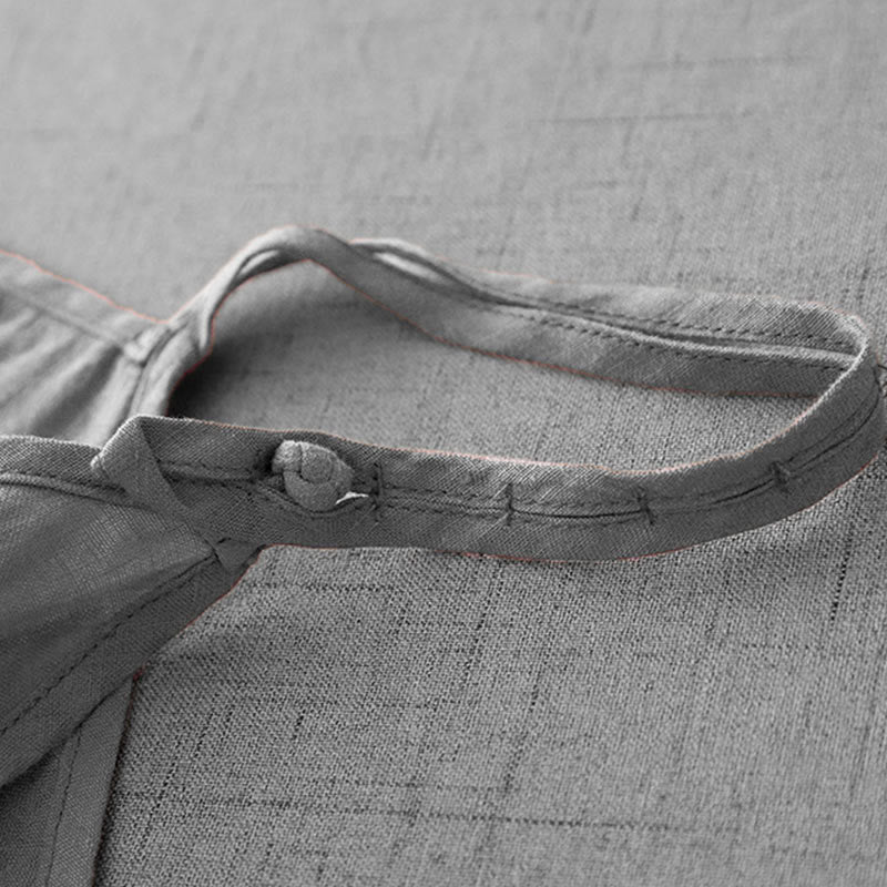 Chaleco de lino y algodón para mujer con diseño de correa ajustable y diseño de Buddha Stones de verano - image 17