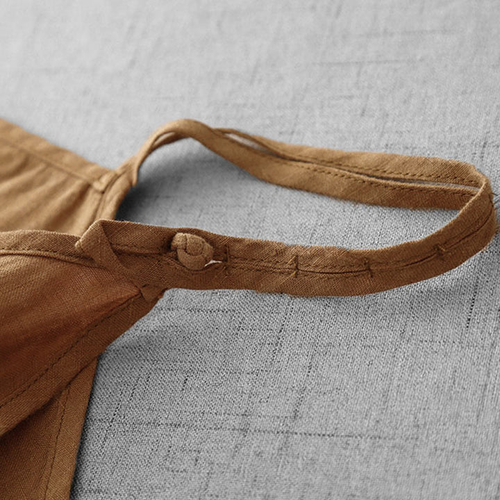 Chaleco de lino y algodón para mujer con diseño de correa ajustable y diseño de Buddha Stones de verano - image 23