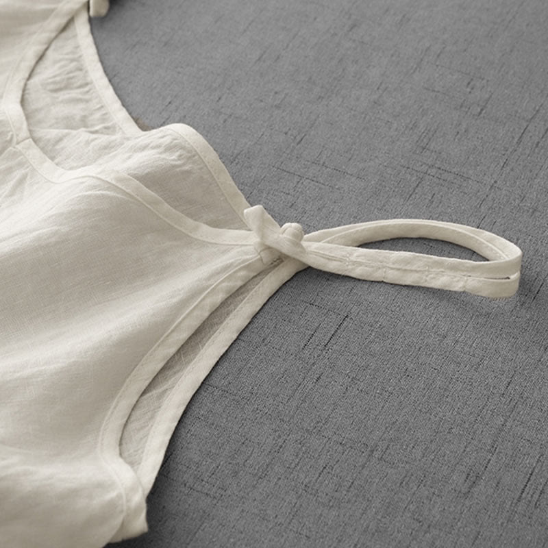 Chaleco de lino y algodón para mujer con diseño de correa ajustable y diseño de Buddha Stones de verano - image 9