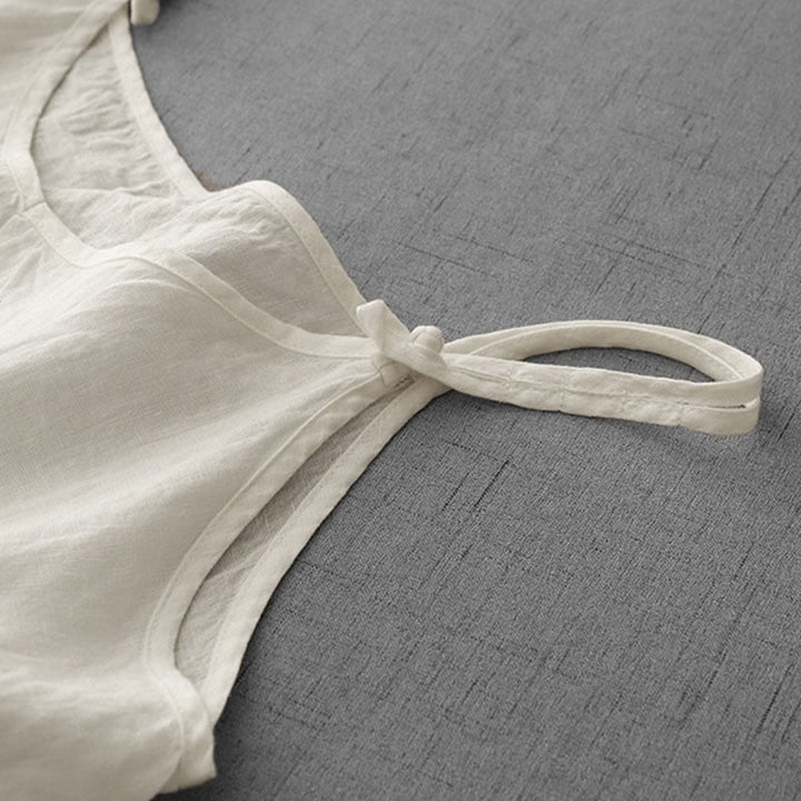 Chaleco de lino y algodón para mujer con diseño de correa ajustable y diseño de Buddha Stones de verano - image 9