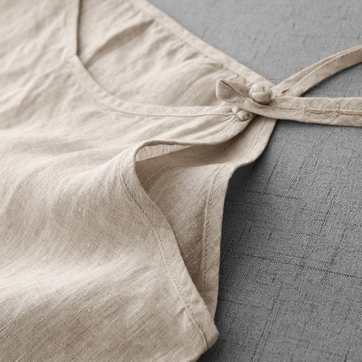 Chaleco de lino y algodón para mujer con diseño de correa ajustable y diseño de Buddha Stones de verano - image 2