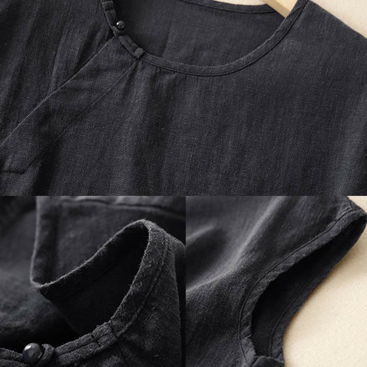 Chaleco de algodón para mujer, sin mangas, con diseño simple de patchwork de primavera y Buddha Stones - image 10