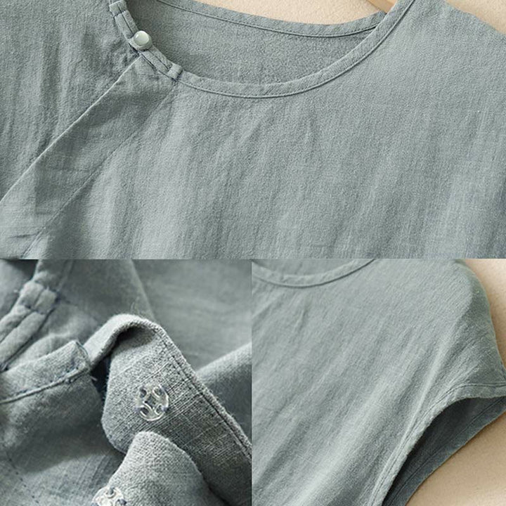 Chaleco de algodón para mujer, sin mangas, con diseño simple de patchwork de primavera y Buddha Stones - image 2