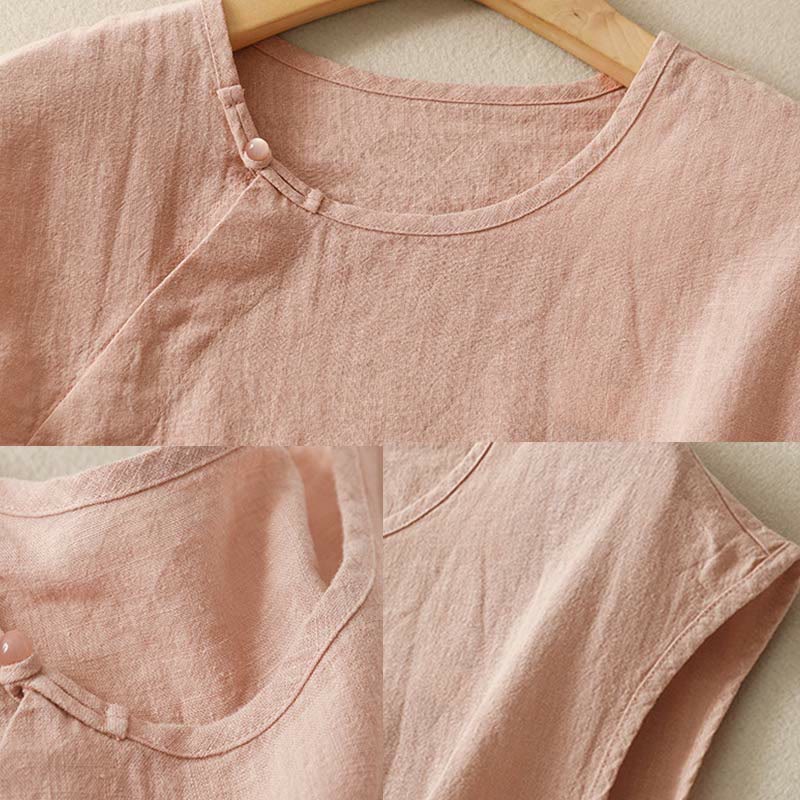 Chaleco de algodón para mujer, sin mangas, con diseño simple de patchwork de primavera y Buddha Stones - image 6