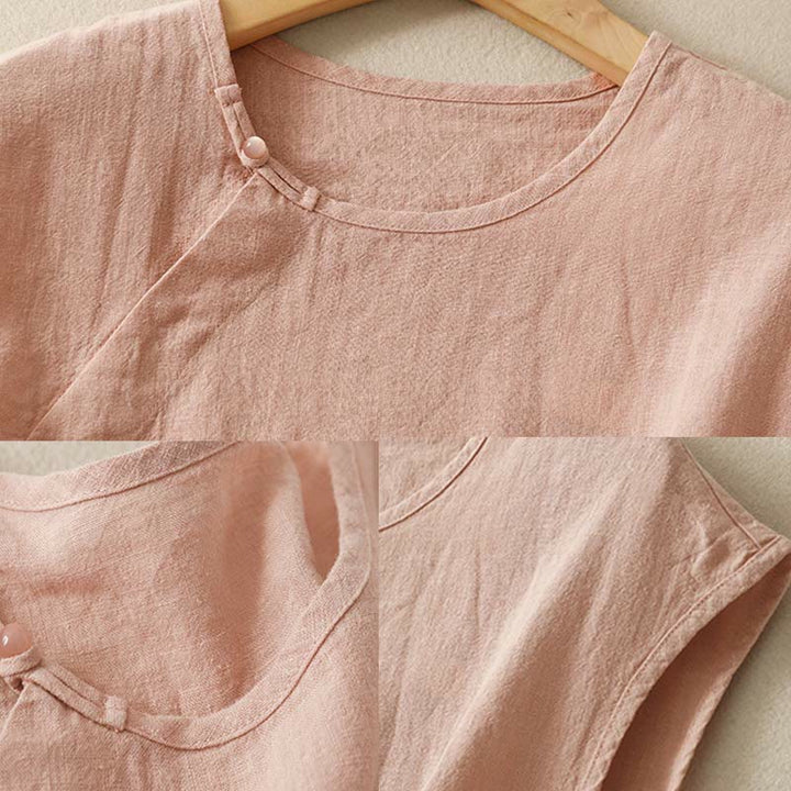 Chaleco de algodón para mujer, sin mangas, con diseño simple de patchwork de primavera y Buddha Stones - image 6