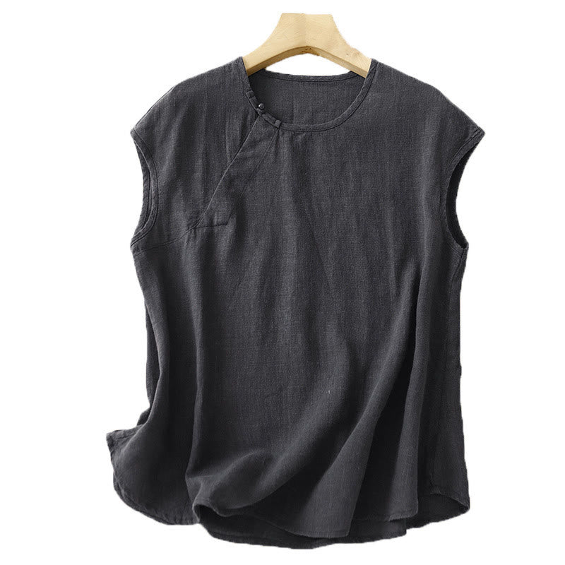 Chaleco de algodón para mujer, sin mangas, con diseño simple de patchwork de primavera y Buddha Stones - image 11