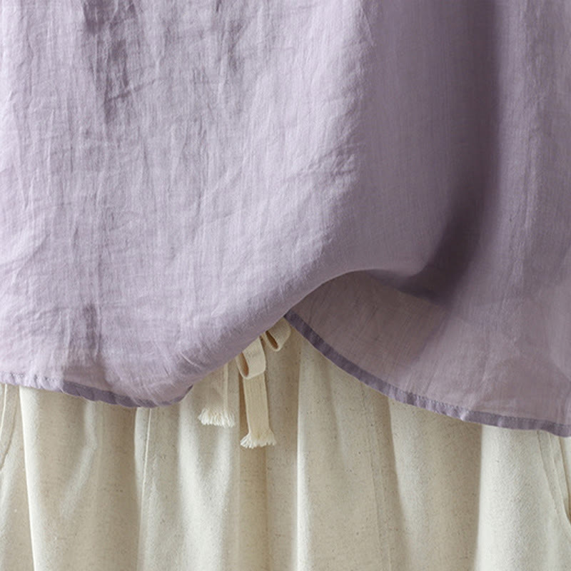 Chaleco sin mangas de algodón con cuello en V y diseño vintage de Buddha Stones para mujer - image 15