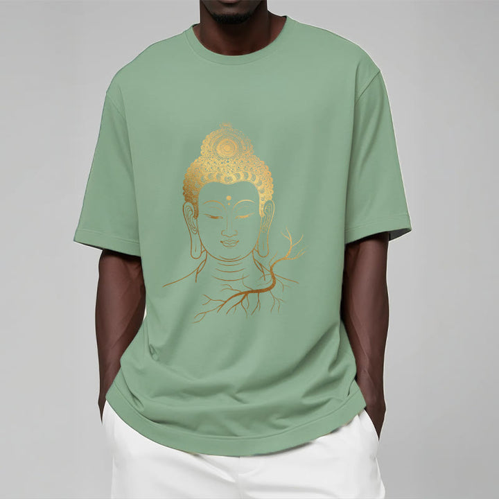 Camiseta con cabeza de Buddha Stones de Buda para meditación dorada - image 15