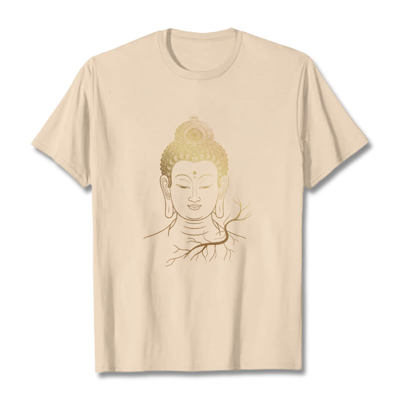 Camiseta con cabeza de Buddha Stones de Buda para meditación dorada - Sopa de mariscos - 2XL - image 8