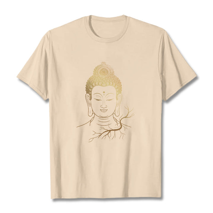 Camiseta con cabeza de Buddha Stones de Buda para meditación dorada - Sopa de mariscos - 2XL - image 8