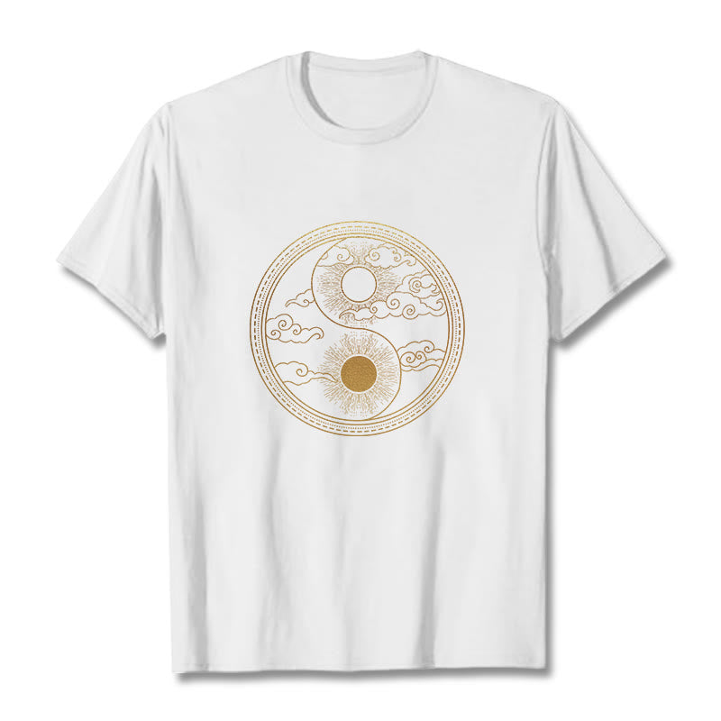 Camiseta con Buddha Stones, Yin Yang, sol y nubes auspiciosas - Blanco - 2XL - image 7