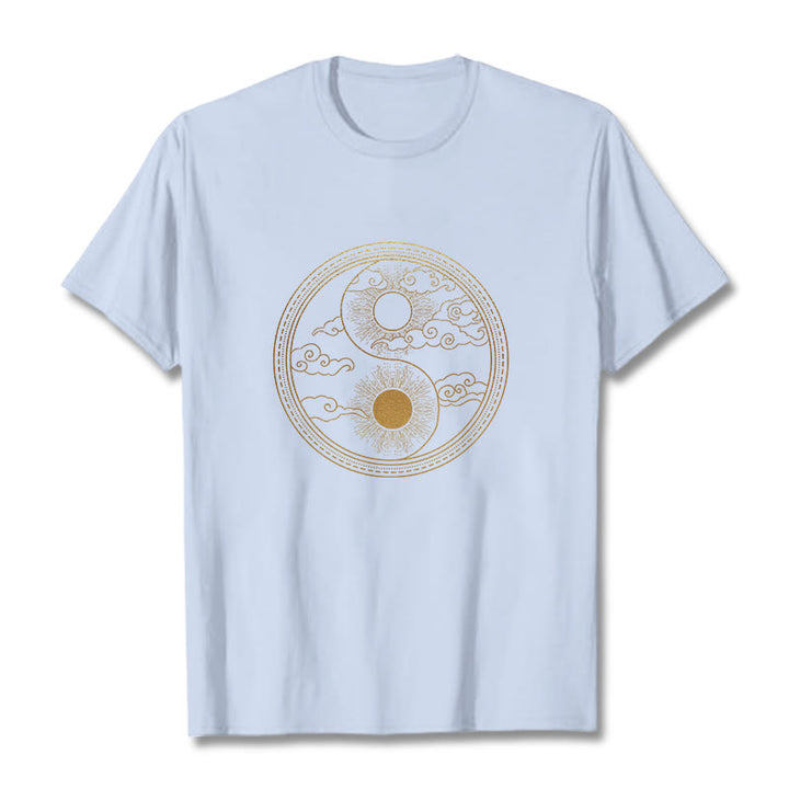 Camiseta con Buddha Stones, Yin Yang, sol y nubes auspiciosas - Cian claro - 2XL - image 11