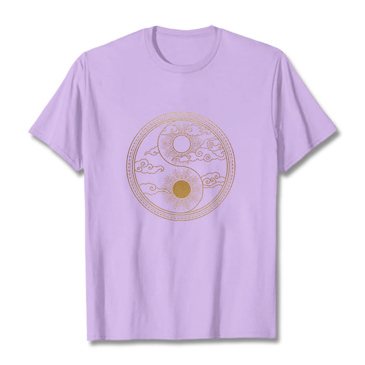 Camiseta con Buddha Stones, Yin Yang, sol y nubes auspiciosas - Ciruela - 2XL - image 19