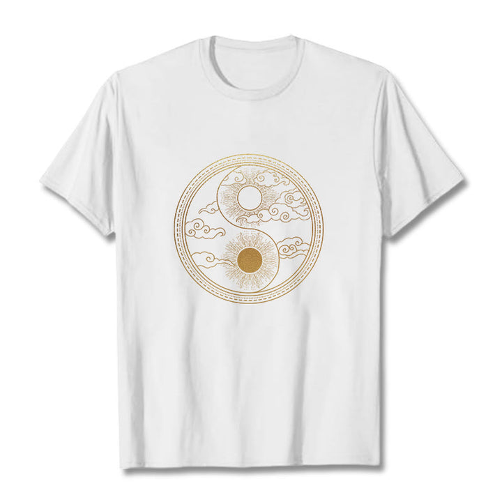 Camiseta con Buddha Stones, Yin Yang, sol y nubes auspiciosas - Blanco - 2XL - image 8