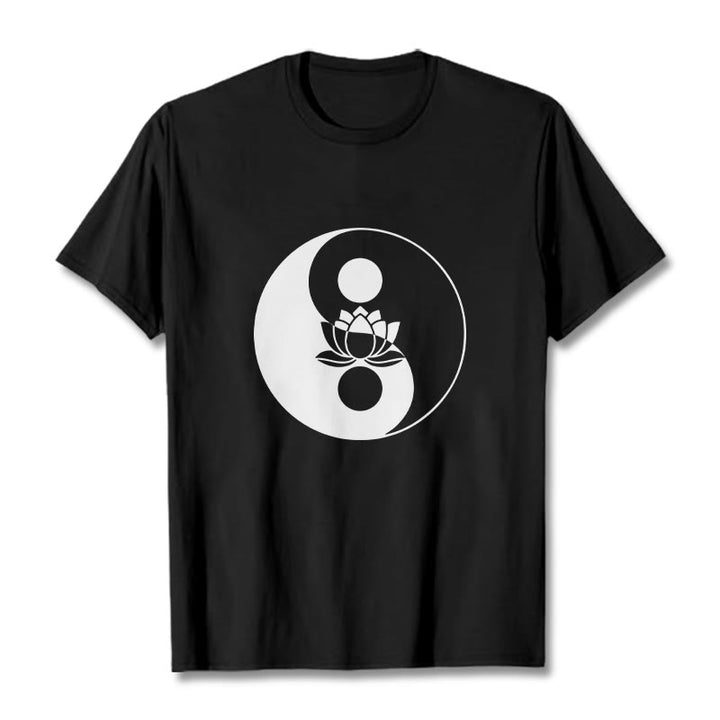 Camiseta con Buddha Stones, flor de loto y yang - Negro - 2XL - image 4
