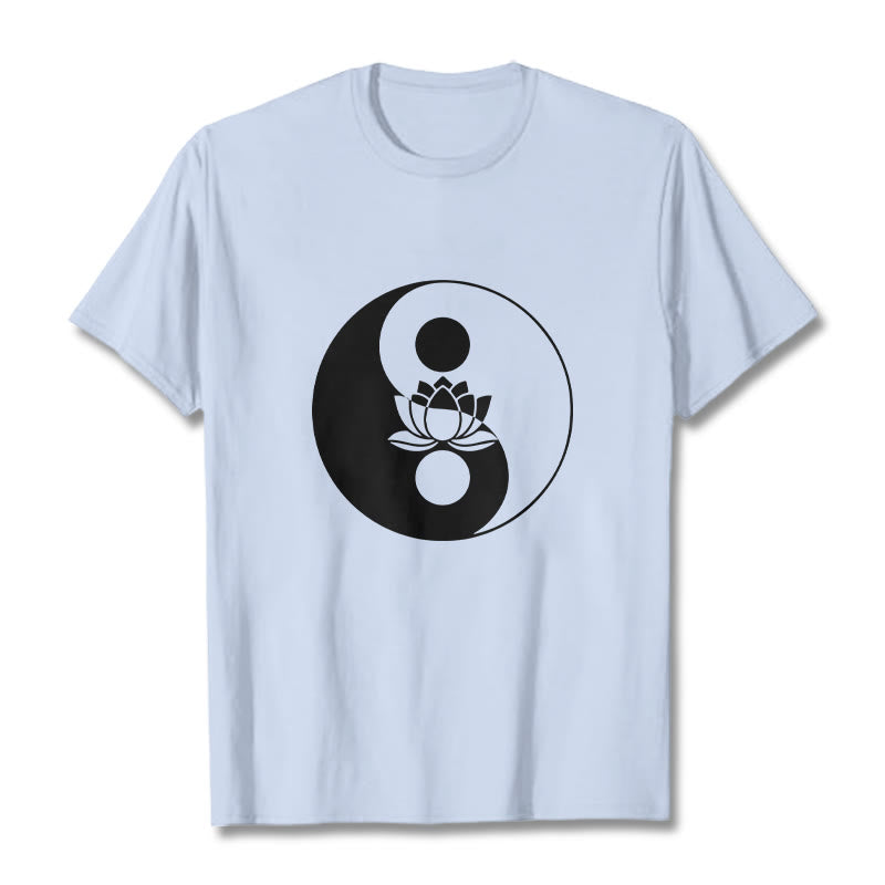 Camiseta con Buddha Stones, flor de loto y yang - Cian claro - 2XL - image 19