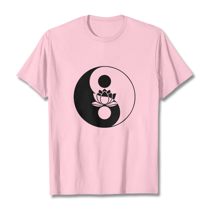 Camiseta con Buddha Stones, flor de loto y yang - rosa claro - 2XL - image 12