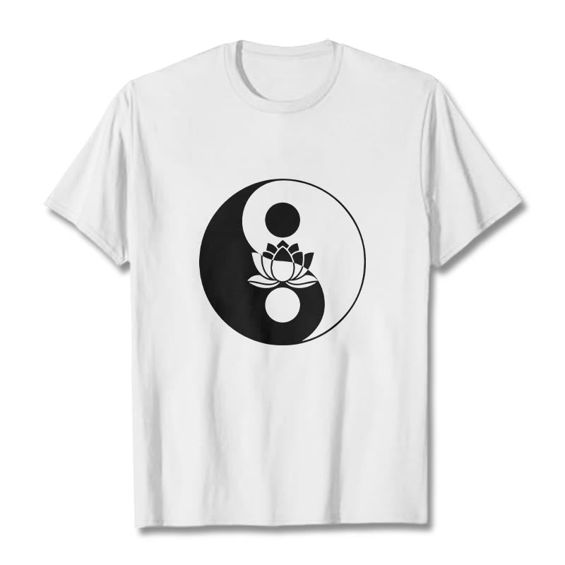 Camiseta con Buddha Stones, flor de loto y yang - Blanco - 2XL - image 0