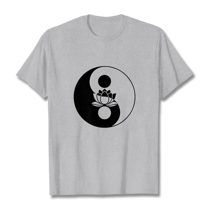Camiseta con Buddha Stones, flor de loto y yang - Gris claro - 2XL - image 19