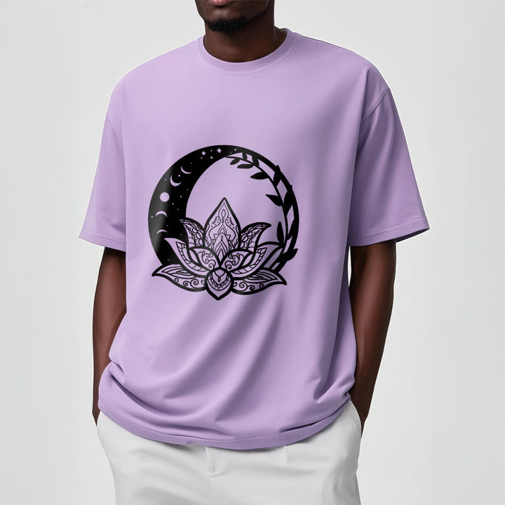 Camiseta con Buddha Stones, flor de loto, sol, luna y vides entrelazadas - image 17