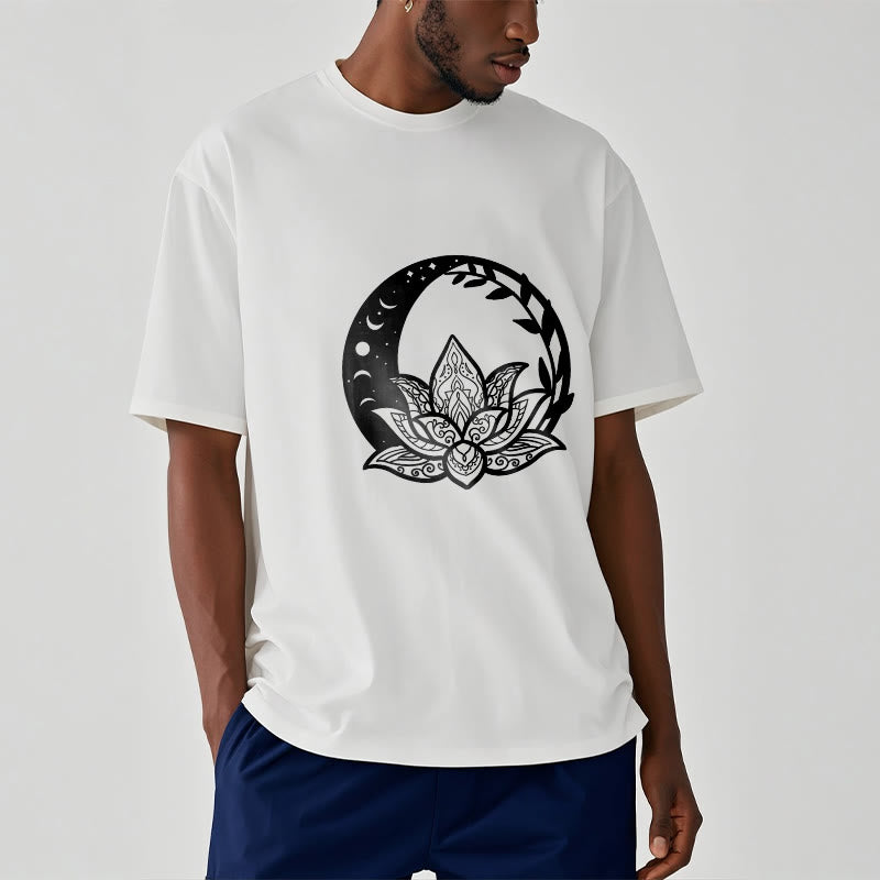 Camiseta con Buddha Stones, flor de loto, sol, luna y vides entrelazadas - image 1