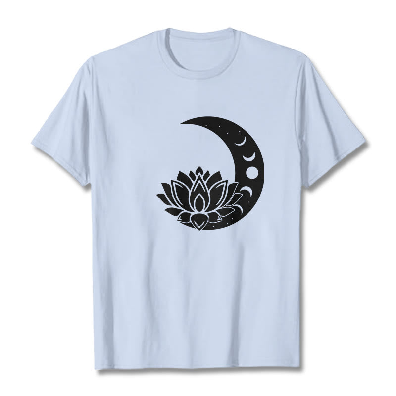 Camiseta con Buddha Stones, luna creciente, flor de loto y sol - Cian claro - 2XL - image 18