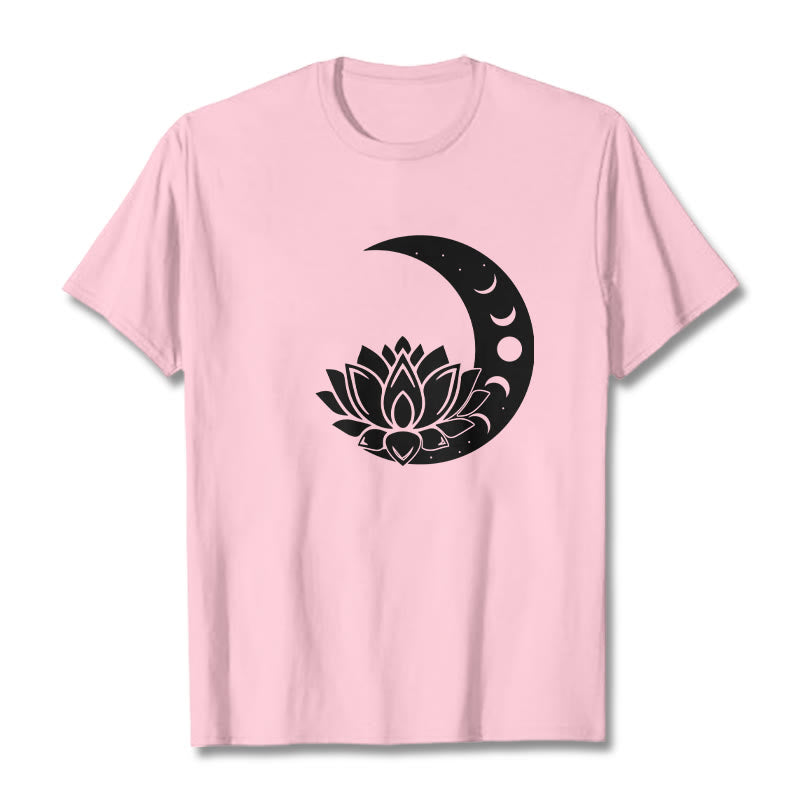 Camiseta con Buddha Stones, luna creciente, flor de loto y sol - rosa claro - 2XL - image 12