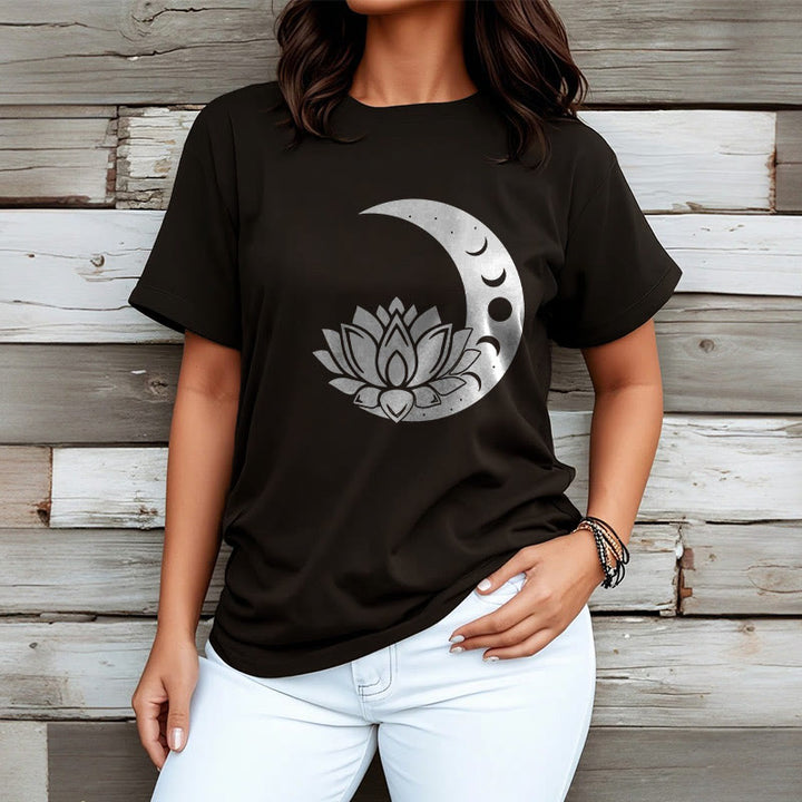 Camiseta con Buddha Stones, luna creciente, flor de loto y sol - image 7