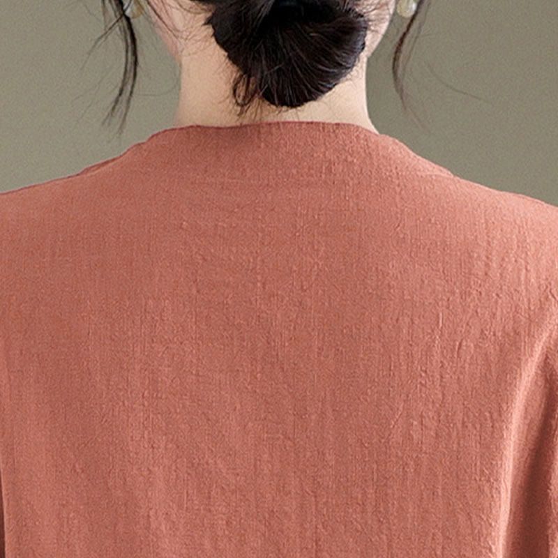 Vestido cheongsam qipao midi chino vintage de verano con Buddha Stones - image 7