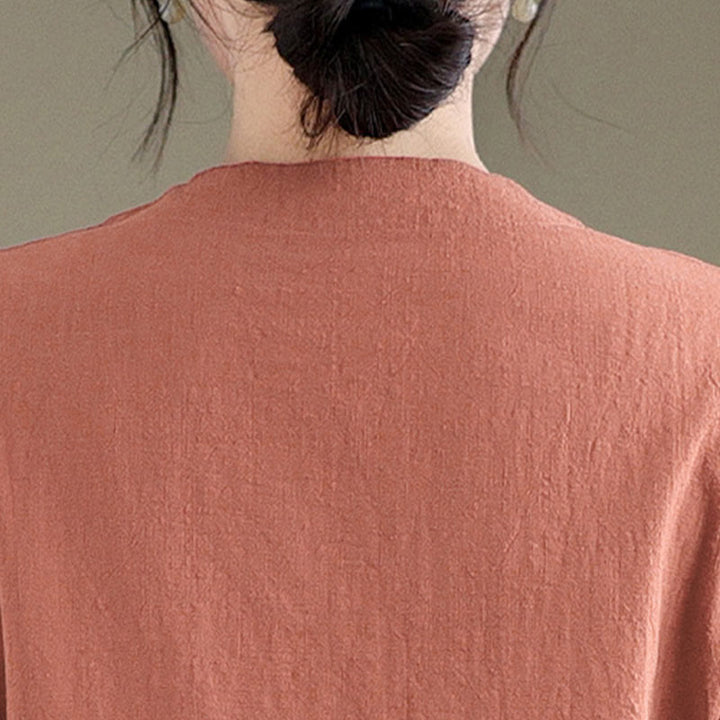 Vestido cheongsam qipao midi chino vintage de verano con Buddha Stones - image 7