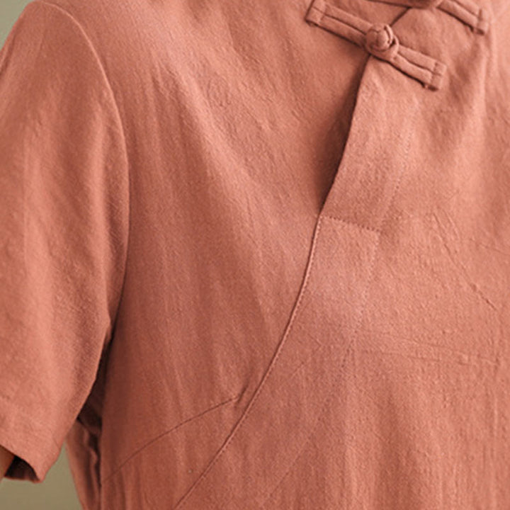 Vestido cheongsam qipao midi chino vintage de verano con Buddha Stones - image 8