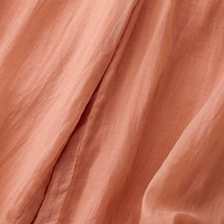 Pantalones anchos de lino y algodón para mujer con cintura elástica y bordado geométrico de Buddha Stones y bolsillos. - image 5