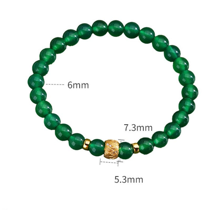 Pulsera de soporte con cuentas de ágata verde y Buddha Stones