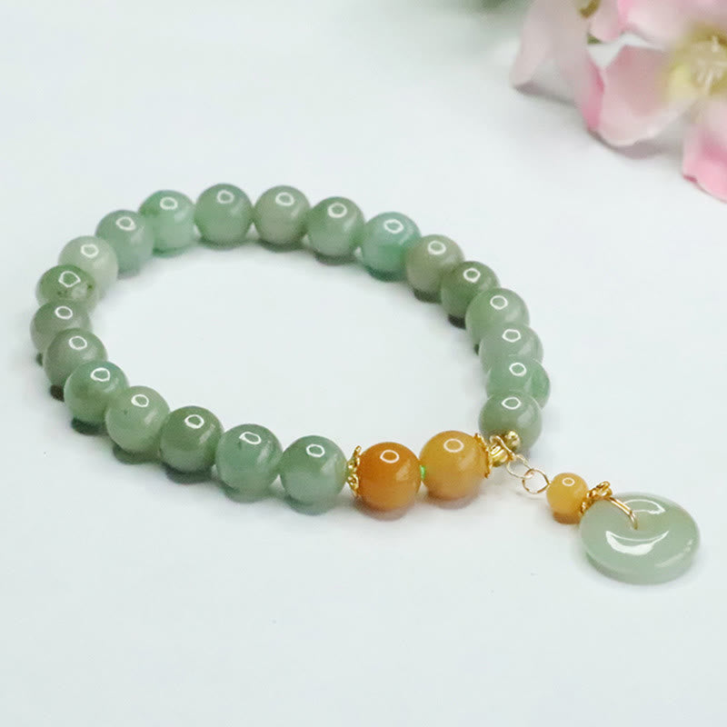 Pulsera de prosperidad y abundancia con cuentas de jade y Buddha Stones - image 1