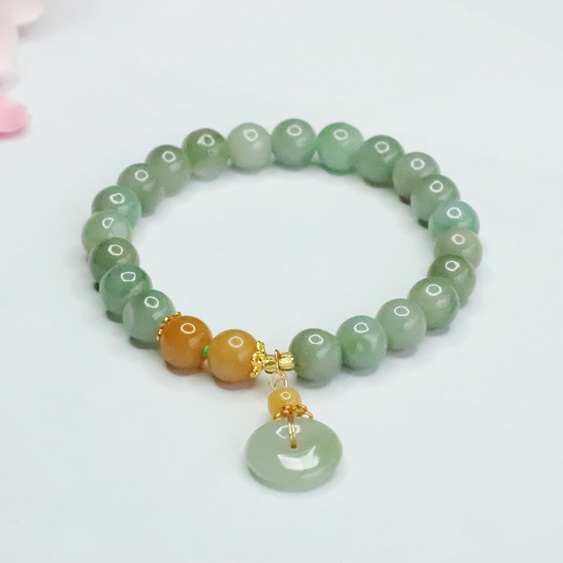 Pulsera de prosperidad y abundancia con cuentas de jade y Buddha Stones - Jade (circunferencia de la muñeca: 15-16 cm) - image 0