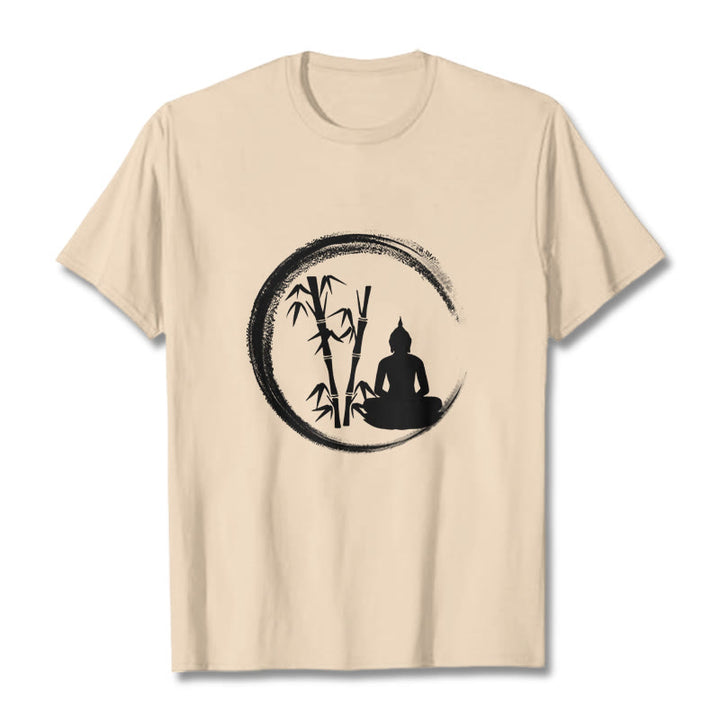 Camiseta con estatua de Buddha Stones Zen de Buda sentado y meditación de bambú - Sopa de mariscos - 2XL - image 8