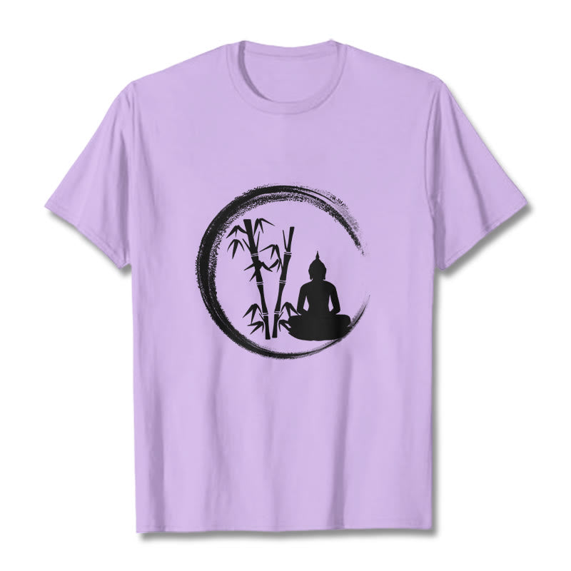 Camiseta con estatua de Buddha Stones Zen de Buda sentado y meditación de bambú - Ciruela - 2XL - image 16