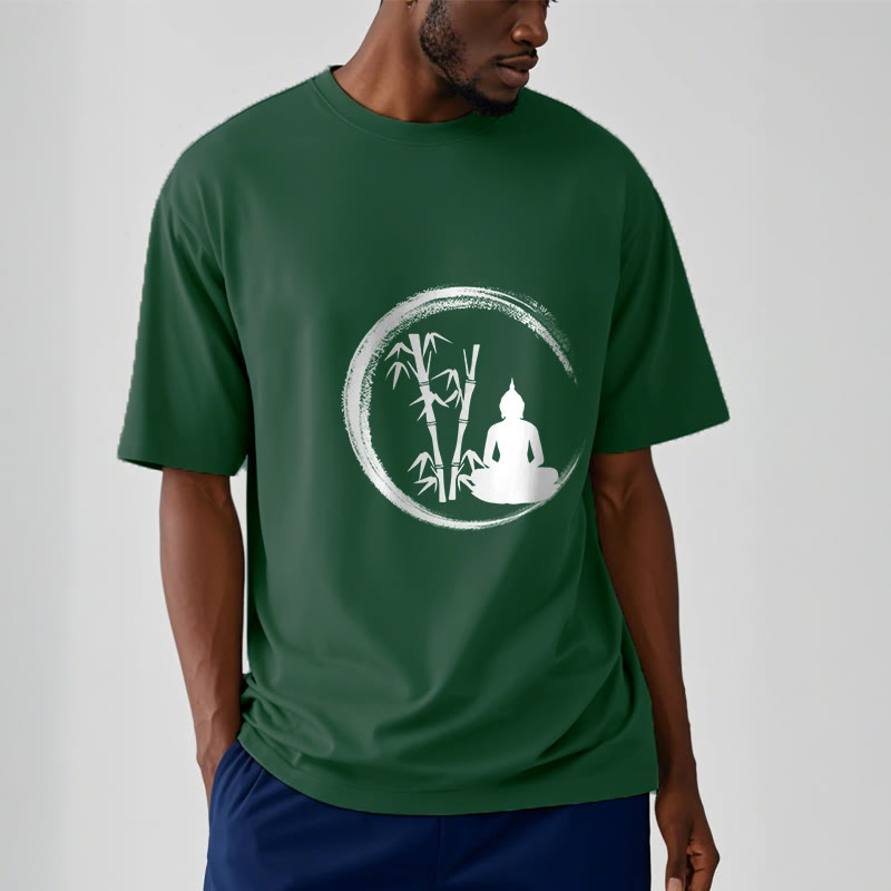Camiseta con estatua de Buddha Stones Zen de Buda sentado y meditación de bambú - image 11
