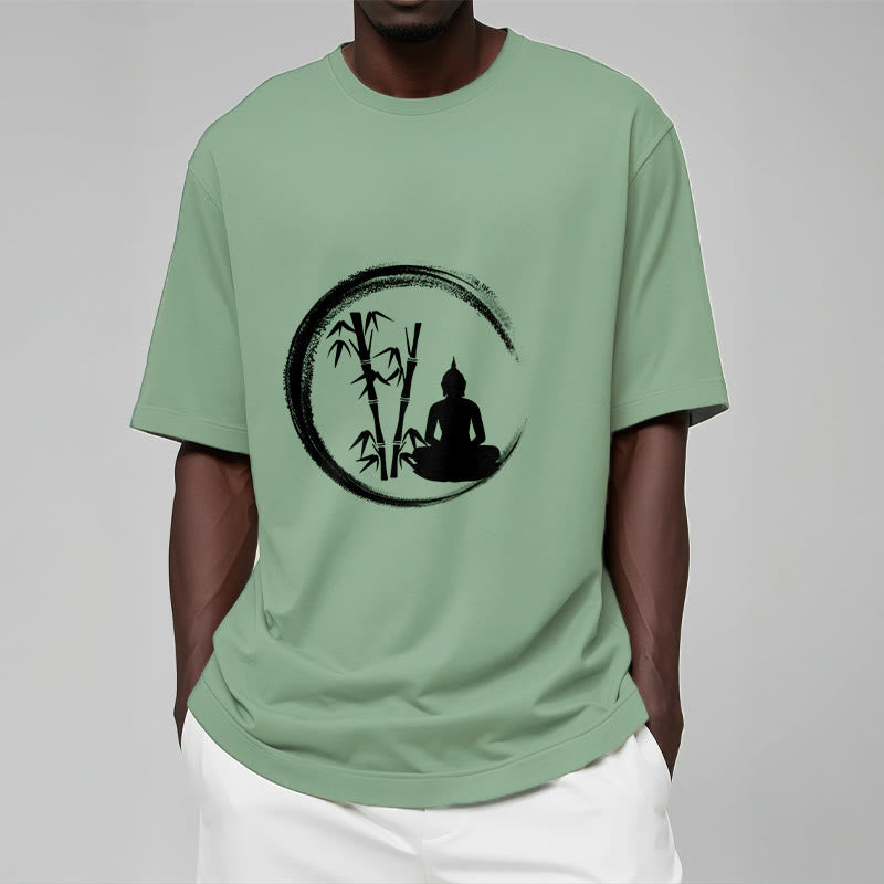 Camiseta con estatua de Buddha Stones Zen de Buda sentado y meditación de bambú - image 15