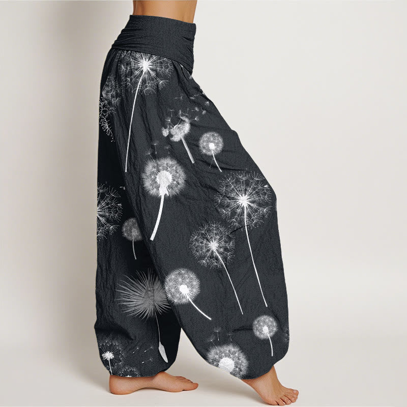 Pantalones bombachos de mujer con cintura elástica, estampado informal de Buddha Stones, de algodón. - image 2