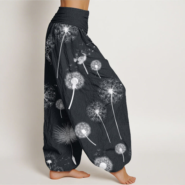 Pantalones bombachos de mujer con cintura elástica, estampado informal de Buddha Stones, de algodón. - image 2