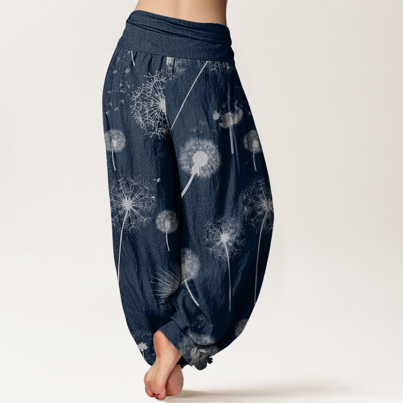 Pantalones bombachos de mujer con cintura elástica, estampado informal de Buddha Stones, de algodón. - image 5