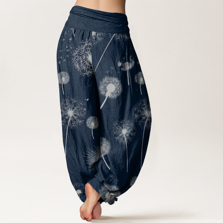 Pantalones bombachos de mujer con cintura elástica, estampado informal de Buddha Stones, de algodón. - image 5