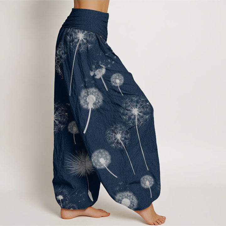 Pantalones bombachos de mujer con cintura elástica, estampado informal de Buddha Stones, de algodón. - image 6