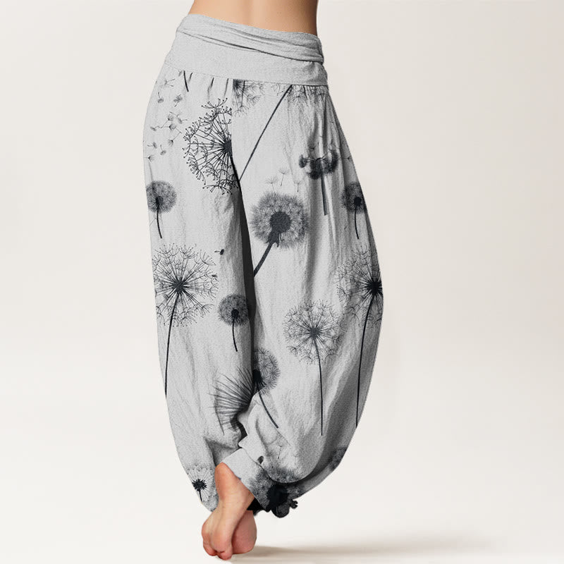 Pantalones bombachos de mujer con cintura elástica, estampado informal de Buddha Stones, de algodón. - image 8