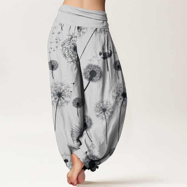 Pantalones bombachos de mujer con cintura elástica, estampado informal de Buddha Stones, de algodón. - image 8