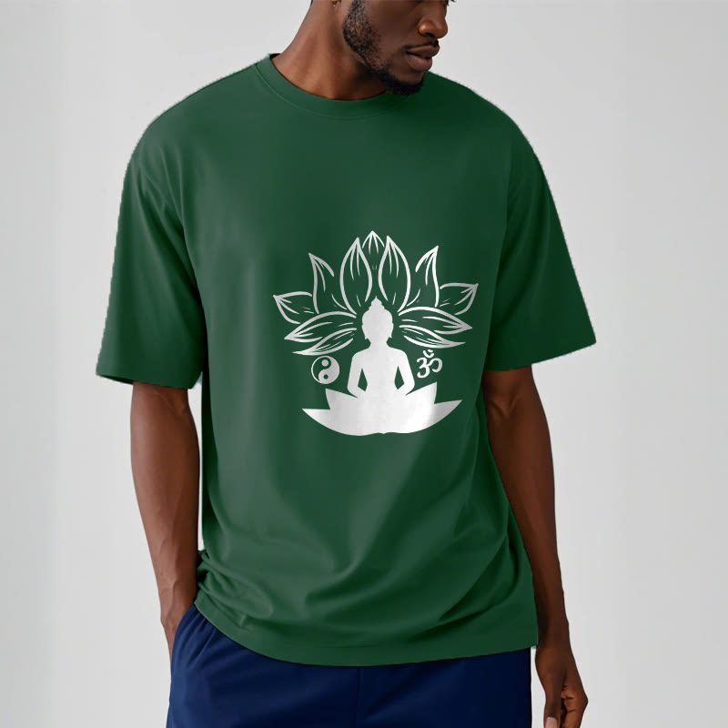 Camiseta con Buddha Stones, Om, Yin Yang, estatua de Buda sentado en loto, meditación - image 11
